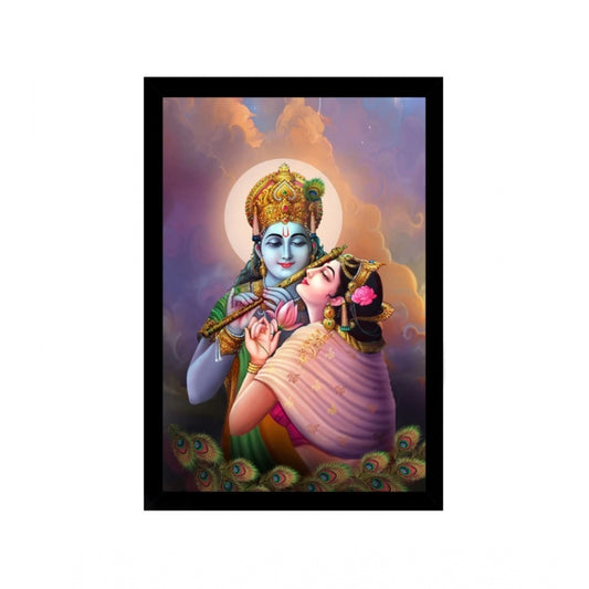 Roneclick Radha Krishna Painting with Synthetic Photo Frame (Multicolor)