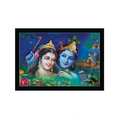 Roneclick Radha Krishna Painting with Synthetic Photo Frame (Multicolor)