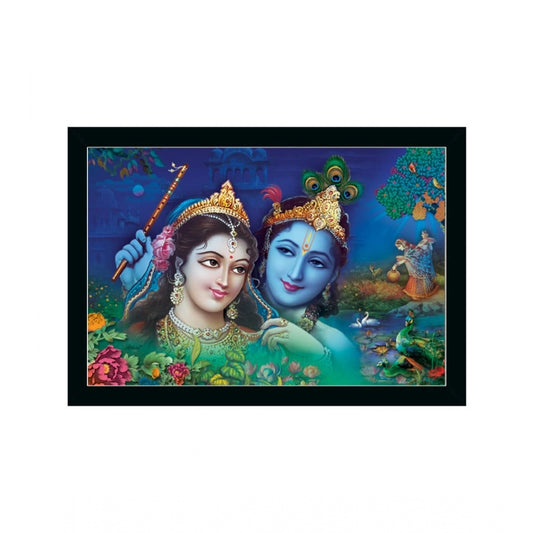 Roneclick Radha Krishna Painting with Synthetic Photo Frame (Multicolor)