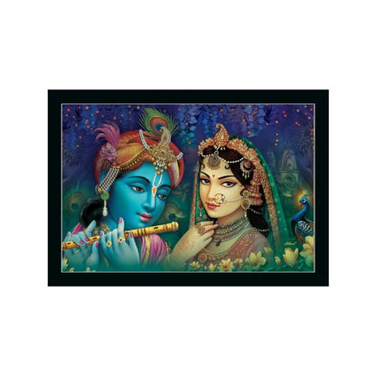 Roneclick Radha Krishna Painting with Synthetic Photo Frame (Multicolor)