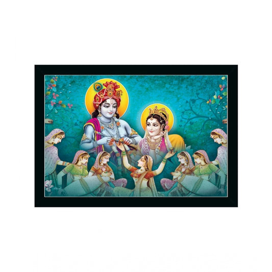 Roneclick Radha Krishna Painting with Synthetic Photo Frame (Multicolor)