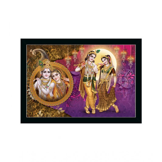 Roneclick Beautiful Radha Krishna Vinyl Sparkle Coated with Synthetic Photo Frame (Multicolor)