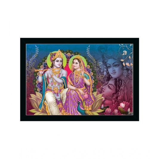 Roneclick Radha Krishna Painting with Synthetic Photo Frame (Multicolor)