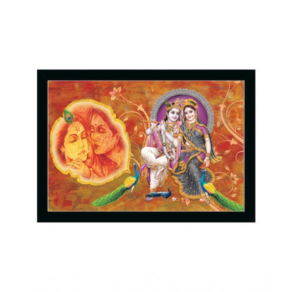 Roneclick Radha Krishna Painting with Synthetic Photo Frame (Multicolor)