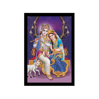 Roneclick Radha Krishna Painting with Synthetic Photo Frame (Multicolor)