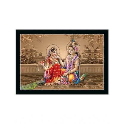 Roneclick Radha Krishna Painting with Synthetic Photo Frame (Multicolor)