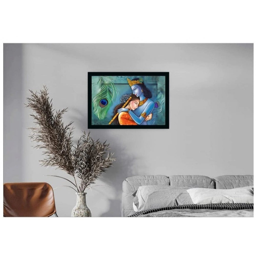 Roneclick Radha Krishna Painting with Synthetic Photo Frame (Multicolor)