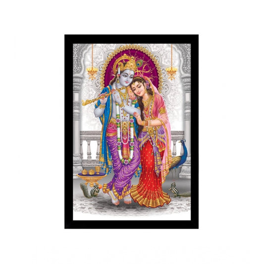 Roneclick Radha Krishna Painting with Synthetic Photo Frame (Multicolor)