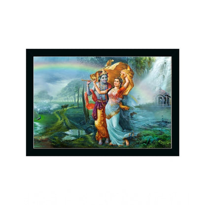 Roneclick Radha Krishna Painting with Synthetic Photo Frame (Multicolor)