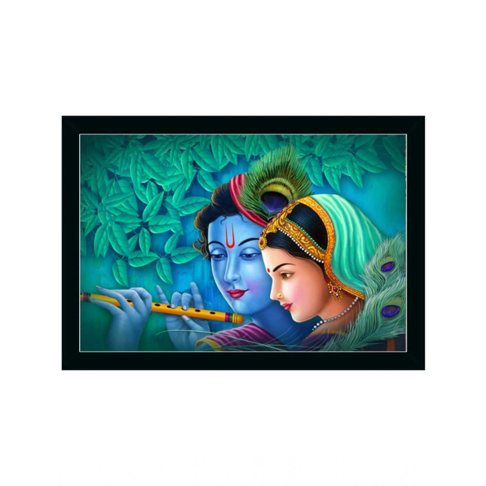 Roneclick Radha Krishna Painting with Synthetic Photo Frame (Multicolor)