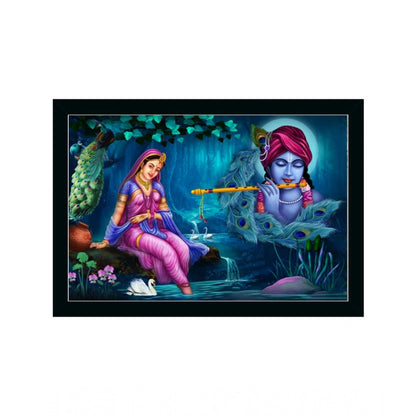 Roneclick Radha Krishna Painting with Synthetic Photo Frame (Multicolor)