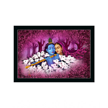 Roneclick Radha Krishna Painting with Synthetic Photo Frame (Multicolor)