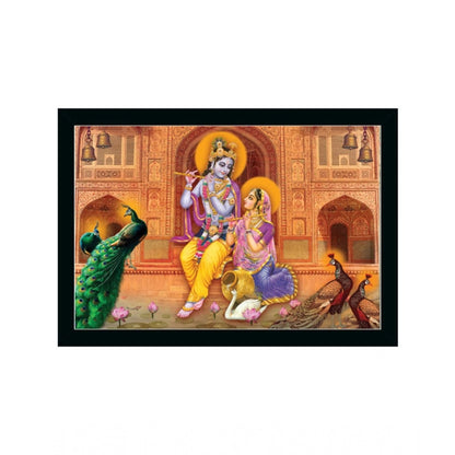 Roneclick Radha Krishna Painting with Synthetic Photo Frame (Multicolor)