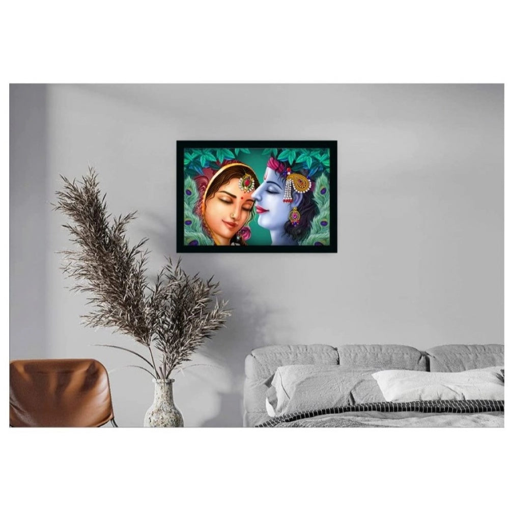 Roneclick Beautiful Radha Krishna Vinyl Sparkle Coated with Synthetic Photo Frame (Multicolor)