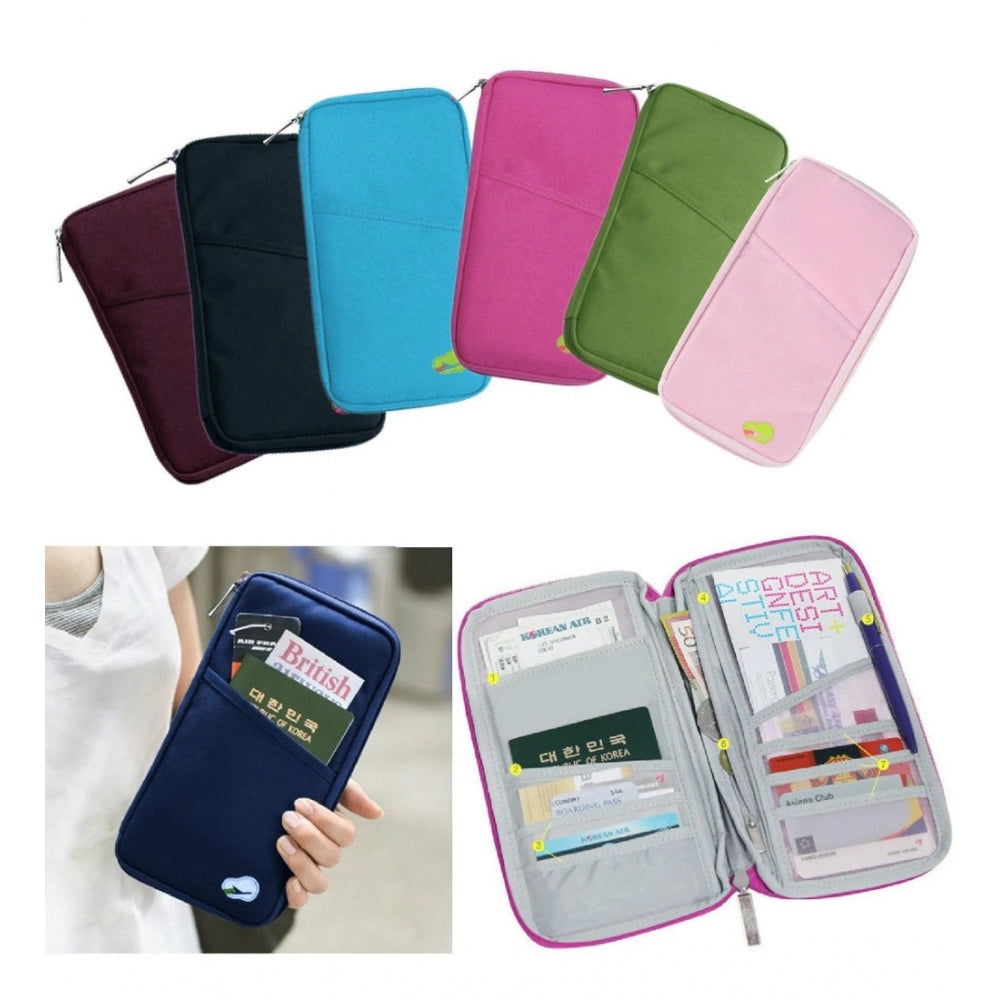 Roneclick Passport Holder, Passport Wallet, Travel Wallet Envelope Flip Cover Case Pouch As Well As for Credit Cards (Assorted)