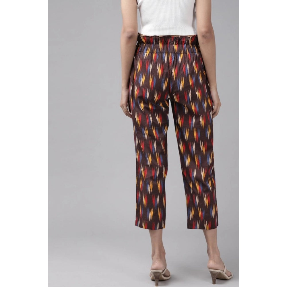 Roneclick Women's Casual Printed Cotton Trouser Pant (MultiColor)