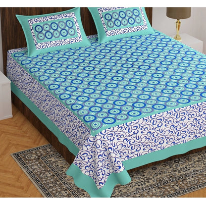 Roneclick Cotton Printed Queen Size Bedsheet With 2 Pillow Covers (MultiColor, 90x100 Inch)