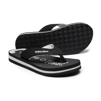 Roneclick Unisex Rubber Comfortable Orthopedic Doctor Slipper and Flip Flops (Black)