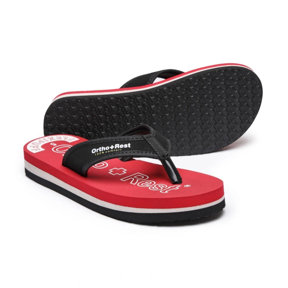 Generic Unisex Rubber Comfortable Orthopedic Doctor Slipper and Flip Flops (Red)