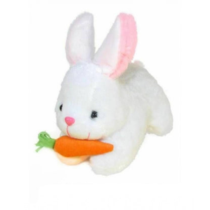 Roneclick Rabbit with Carrot Lovable Toy (White)