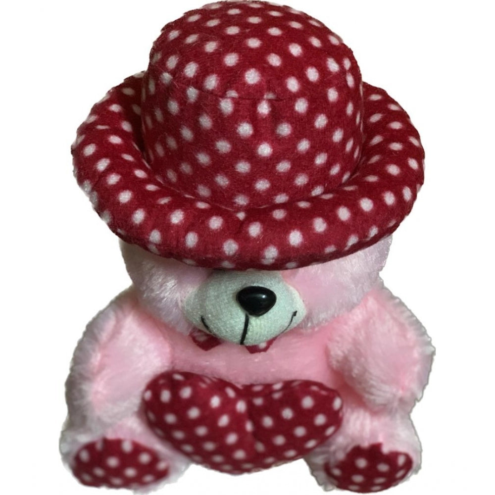 Roneclick Cap Teddy Bear with Heart (Pink)