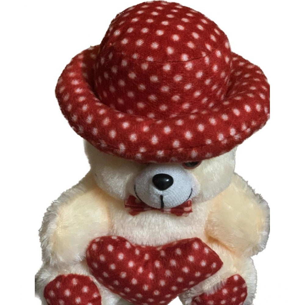 Roneclick Cap Teddy Bear with Heart (Cream)