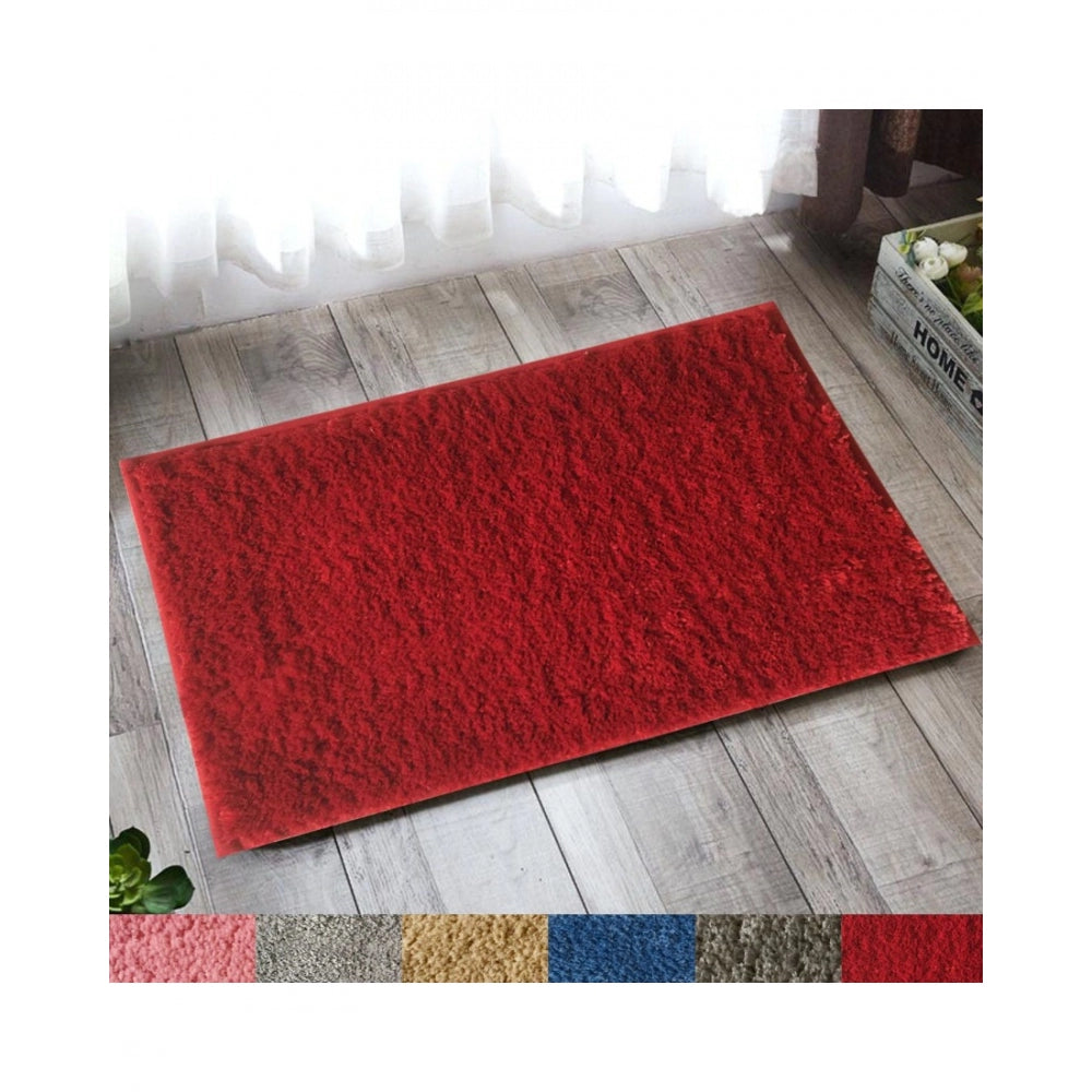 Roneclick Solid Polyester Bathmat (Red)