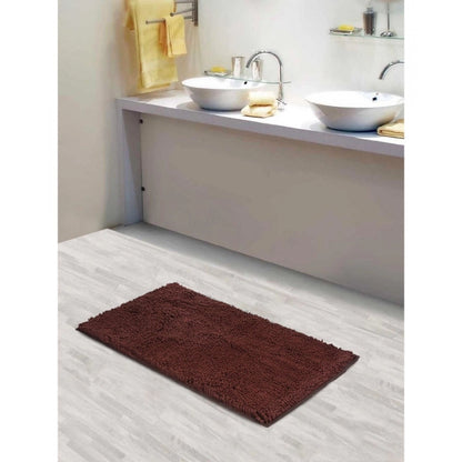 Roneclick Solid Polyester Bathmat (Brown)