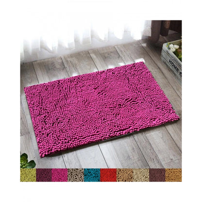 Roneclick Solid Polyester Bathmat (Pink)