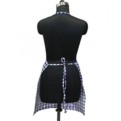 Roneclick Checked Cotton Apron Sets (Blue)