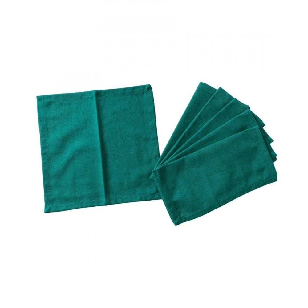 Roneclick Solid Cotton Napkins Sets (Green)