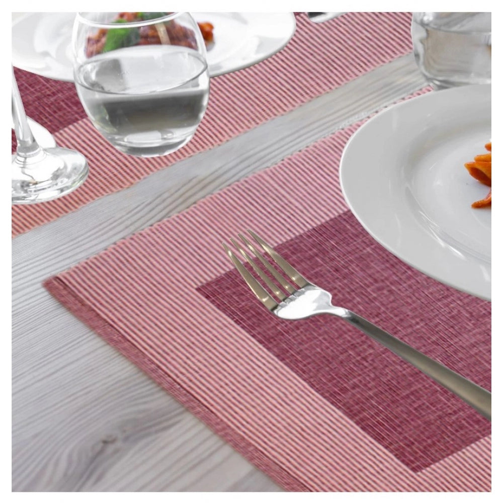 Roneclick Ribbed Cotton Place Mats Sets (Purple)