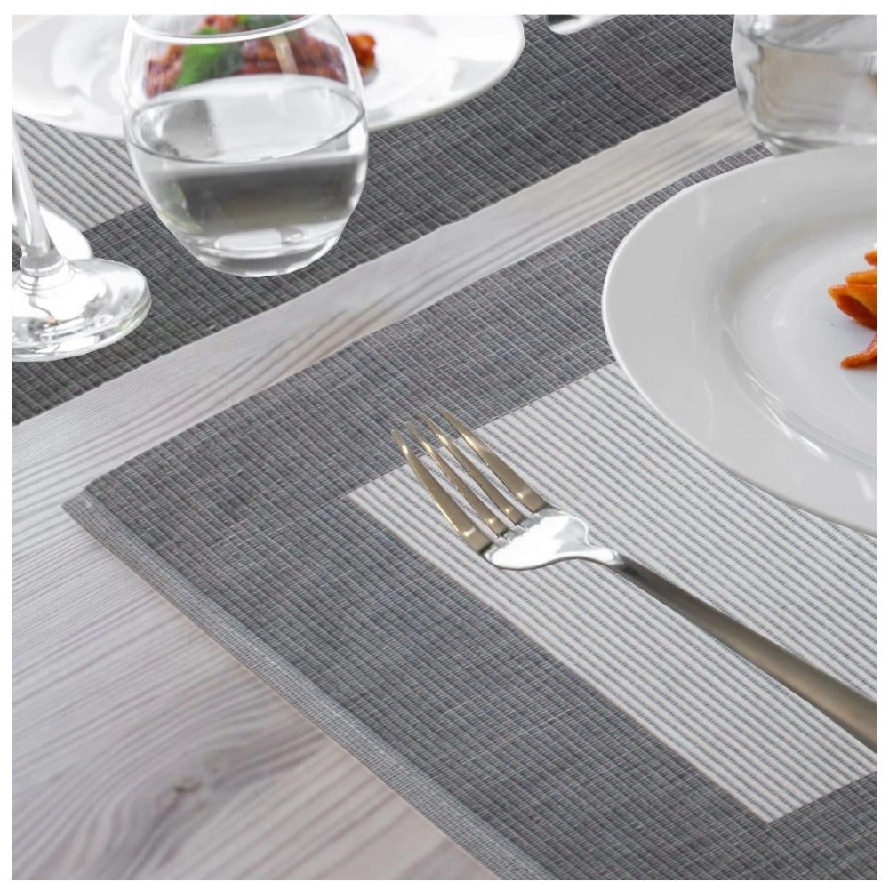 Roneclick Ribbed Cotton Place Mats Sets (Grey)