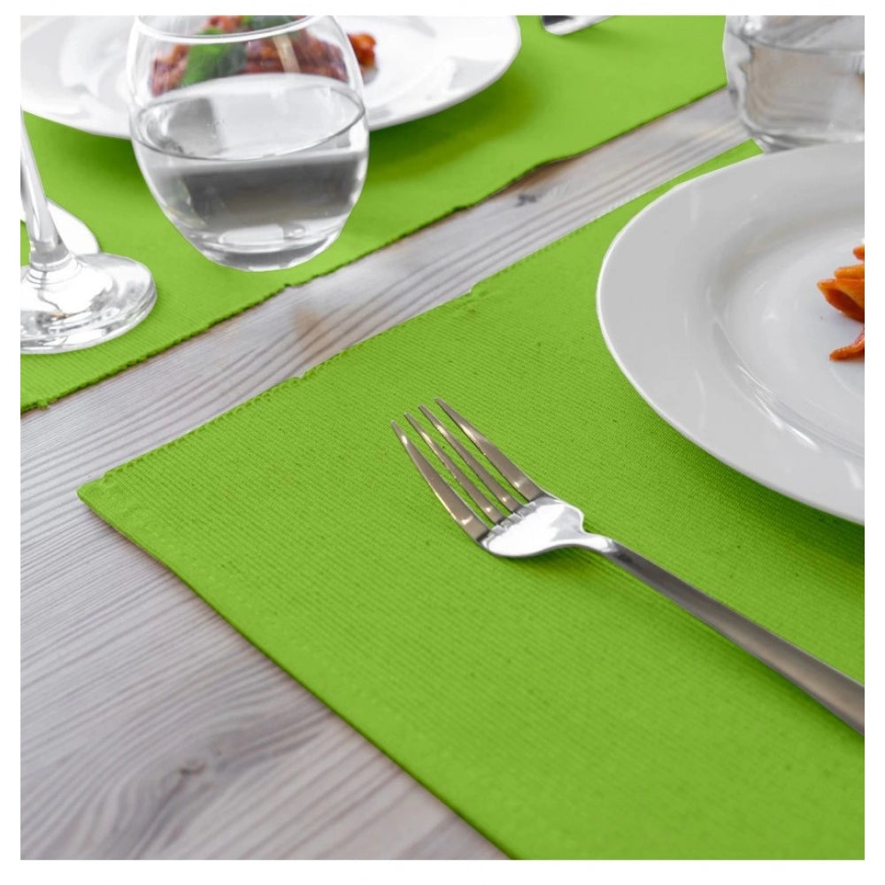 Roneclick Solid Cotton Place Mats Sets (Green)