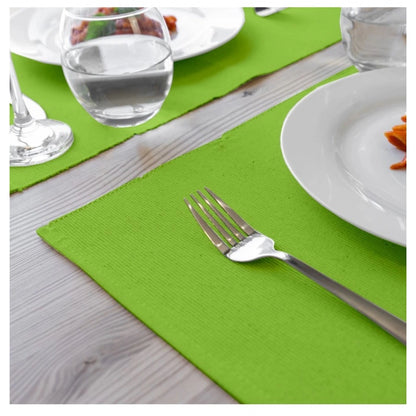 Roneclick Solid Cotton Place Mats Sets (Green)