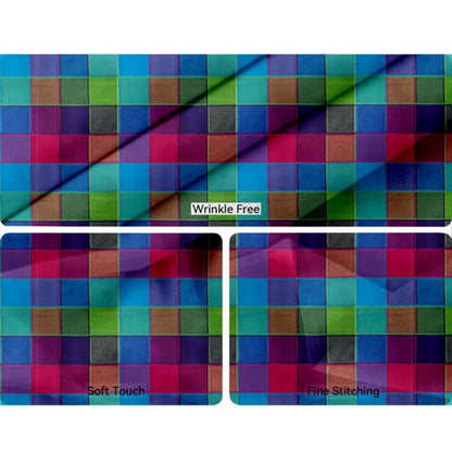 Roneclick Checked Cotton Place Mats Sets (Multicolor)