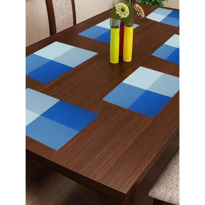 Roneclick Dot Vinyl Place Mats Sets (Blue)