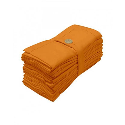 Roneclick Solid Cotton Napkins Sets ( Orange)