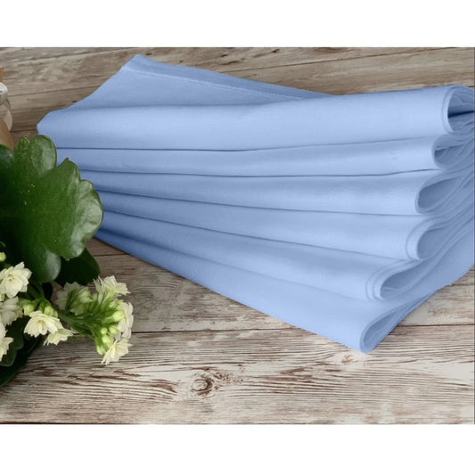 Roneclick Solid Cotton Napkins Sets (Sky Blue)