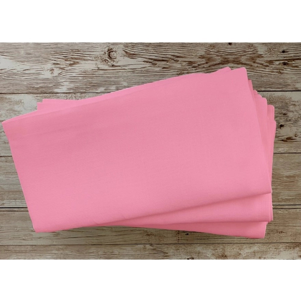 Roneclick Solid Cotton Napkins Sets (Baby Pink)