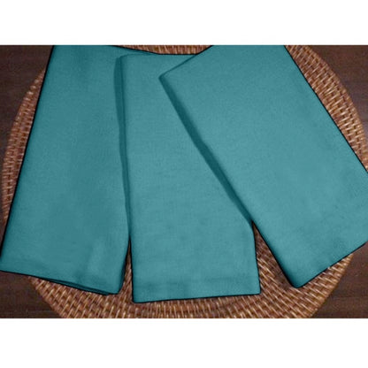 Roneclick Solid Cotton Napkins Sets (Turquoise Blue)