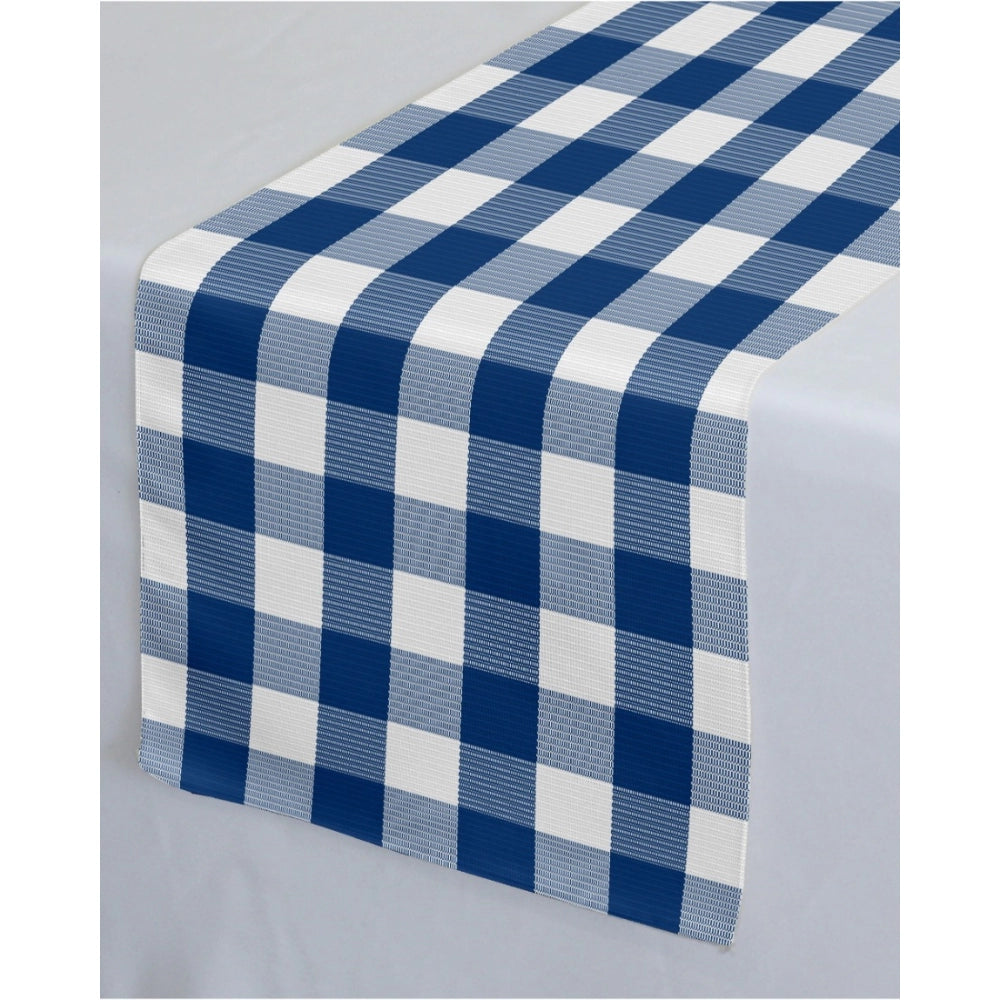 Generic Checkered Cotton Table Runners (Royal Blue)