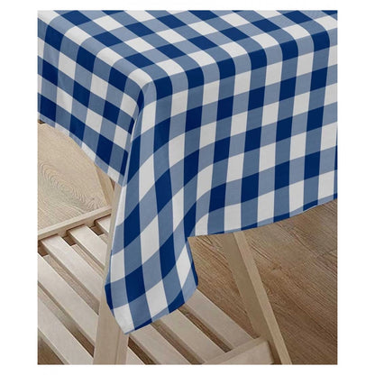 Roneclick Checked Cotton Checks Table Cloth (Blue)