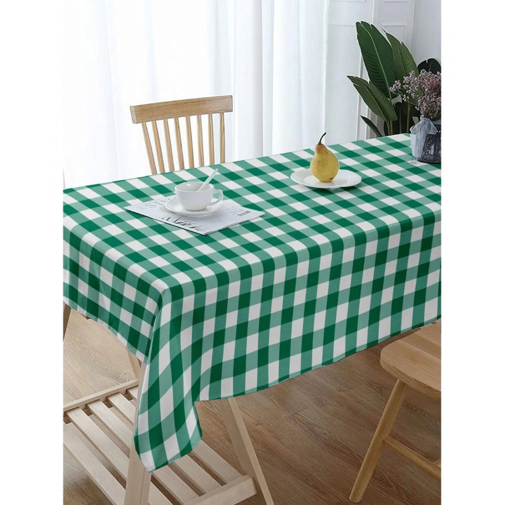 Roneclick Checked Cotton Checks Table Cloth (Light Green)