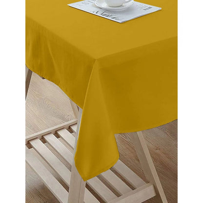 Roneclick Solid Cotton Plain Table Cloth (Dark Yellow)