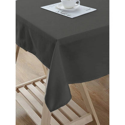 Roneclick Solid Cotton Plain Table Cloth (Dark Grey)