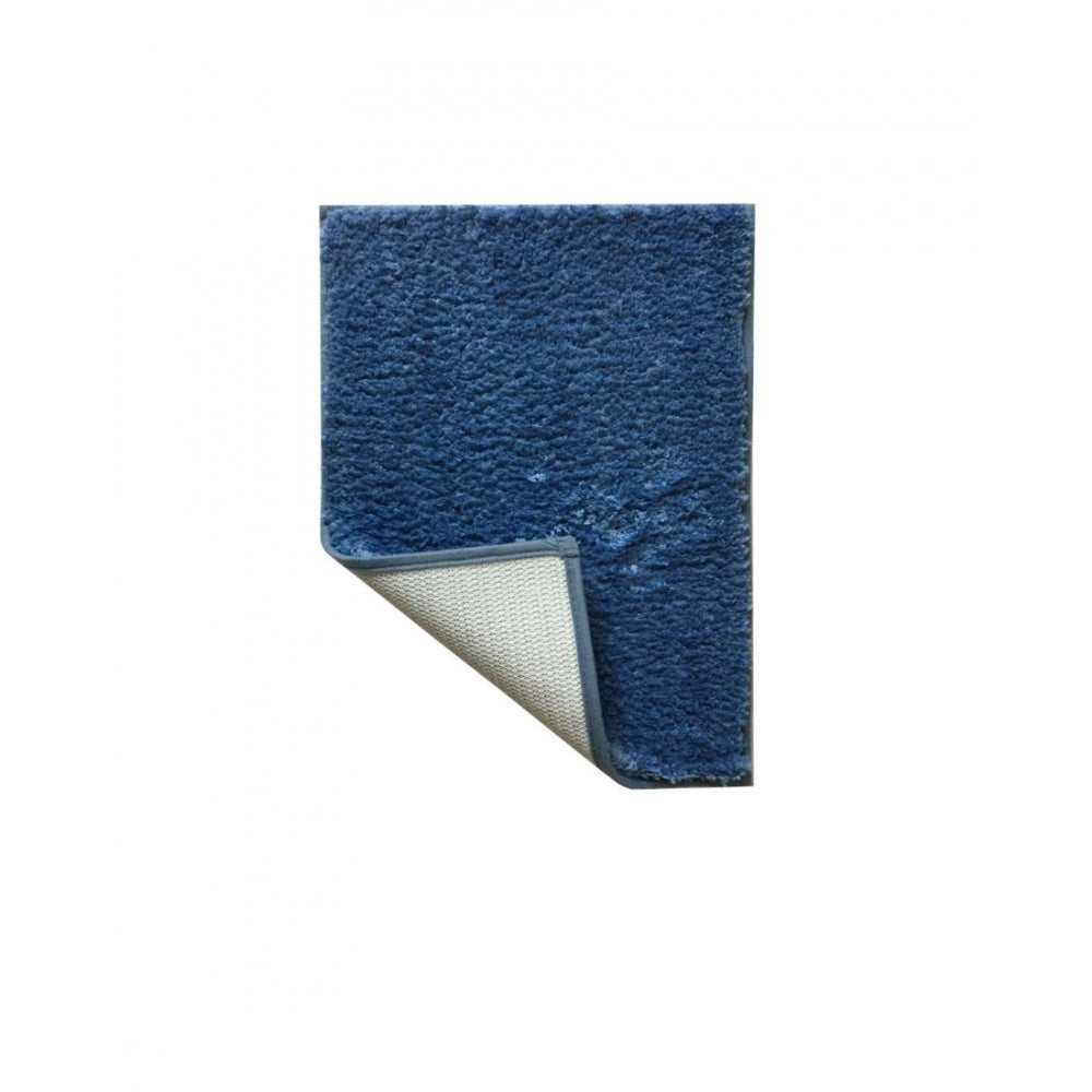 Roneclick Solid Polyester Bathmat (Blue)