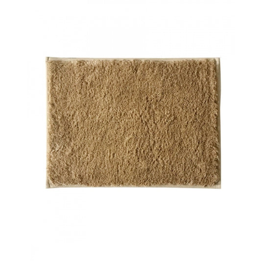 Roneclick Solid Polyester Bathmat (Beige)