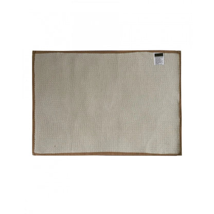 Roneclick Solid Polyester Bathmat (Beige)