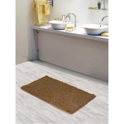 Roneclick Solid Polyester Bathmat (Beige)